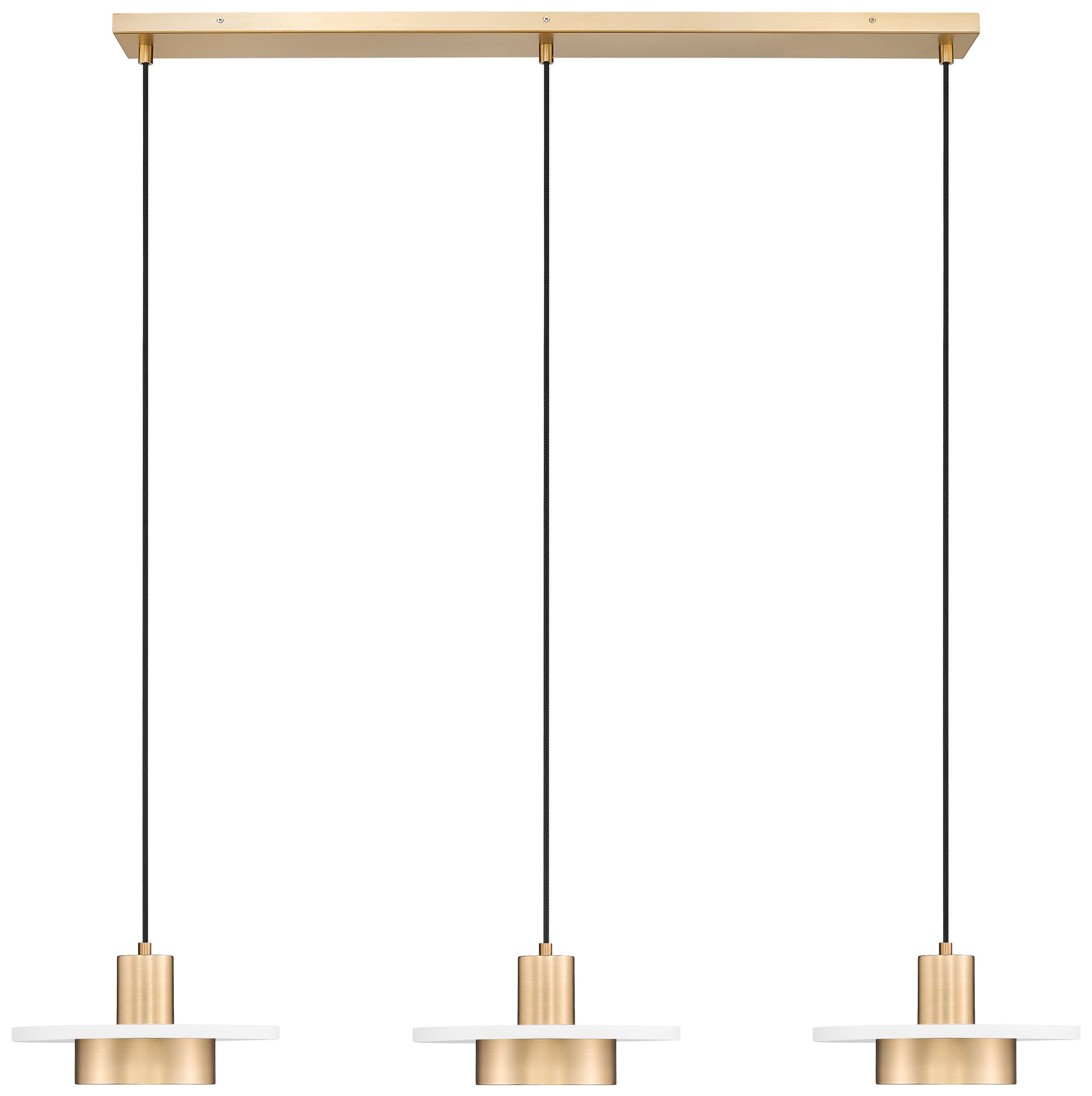 Image 4 Ludo by Z-Lite 52 inch Matte White + Modern Gold 3 Light Linear Chandelier more views