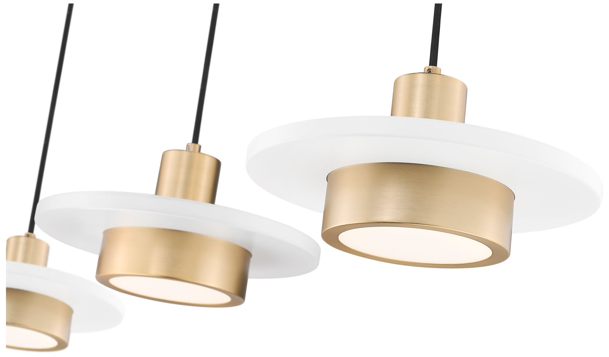 Image 6 Ludo by Z-Lite 52 inch Matte White + Modern Gold 3 Light Linear Chandelier more views