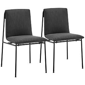 Image1 of Ludvig Anthracite Fabric Side Chairs Set of 2