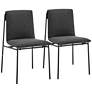 Ludvig Anthracite Fabric Side Chairs Set of 2