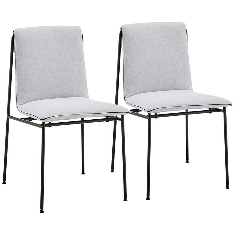 Image 1 Ludvig Light Gray Fabric Side Chairs Set of 2