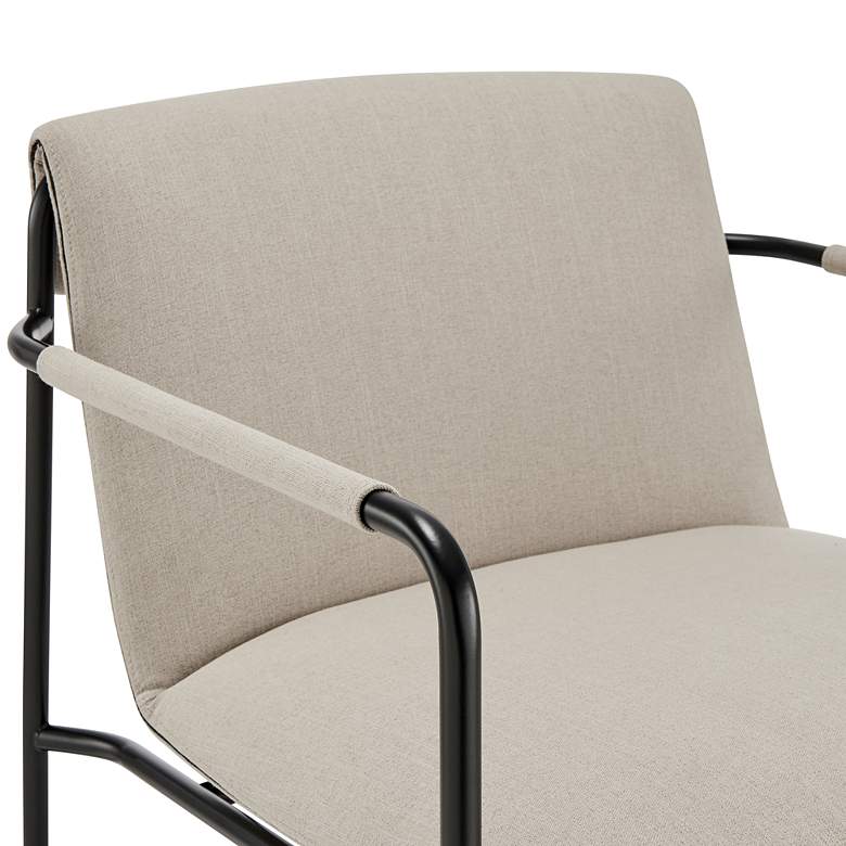 Image 2 Ludvig Tan Fabric Steel Lounge Chair more views