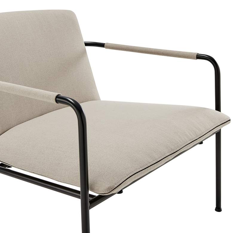 Image 3 Ludvig Tan Fabric Steel Lounge Chair more views