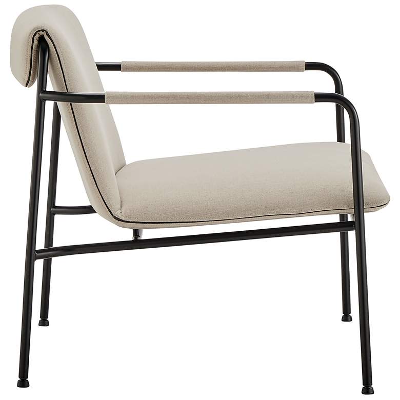 Image 6 Ludvig Tan Fabric Steel Lounge Chair more views