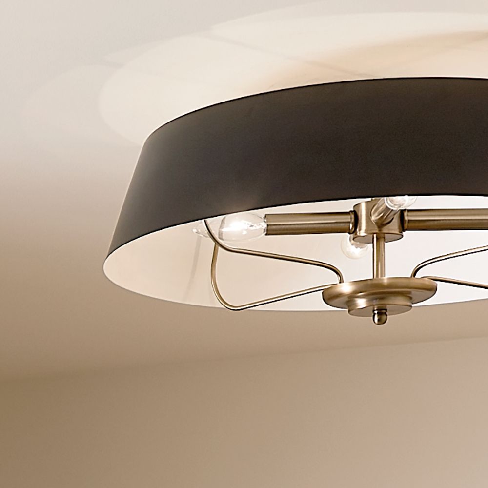 Luella 22" Wide Brush Brass and Black 4-Light Ceiling Light