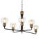 Luffa 35"W Plating Brass And Matte Black 6-Light Chandelier