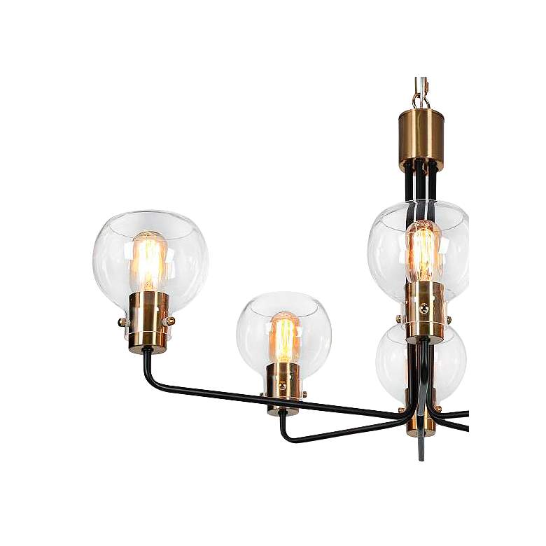 Image 2 Luffa 35"W Plating Brass And Matte Black 6-Light Chandelier more views