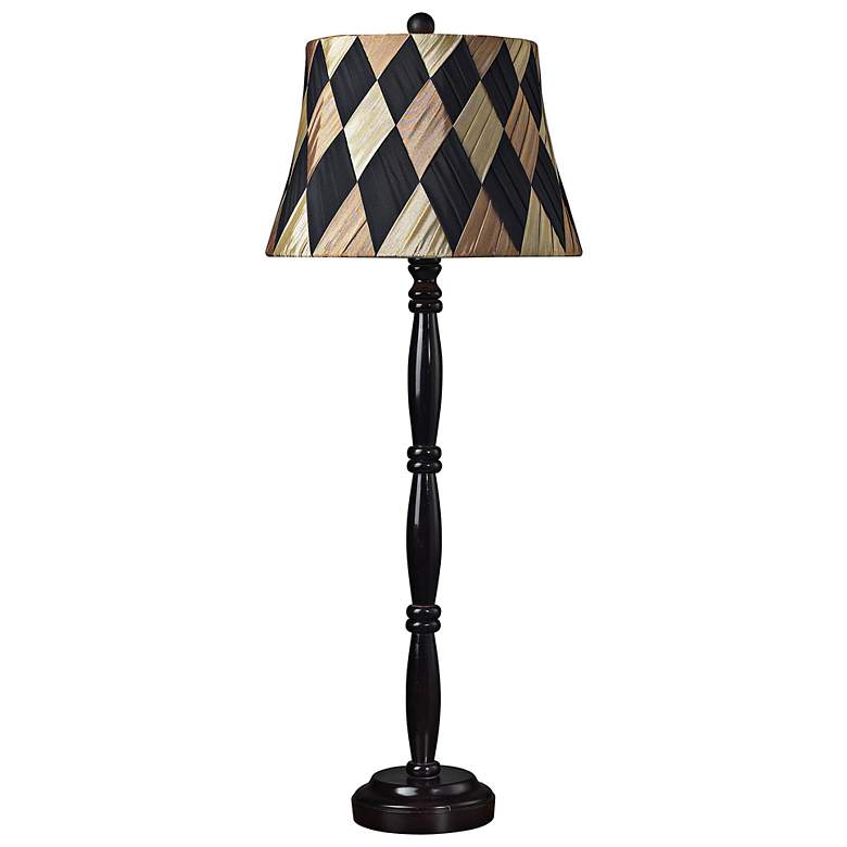 Image 1 Luflin Diamond Dark Mahogany Table Lamp