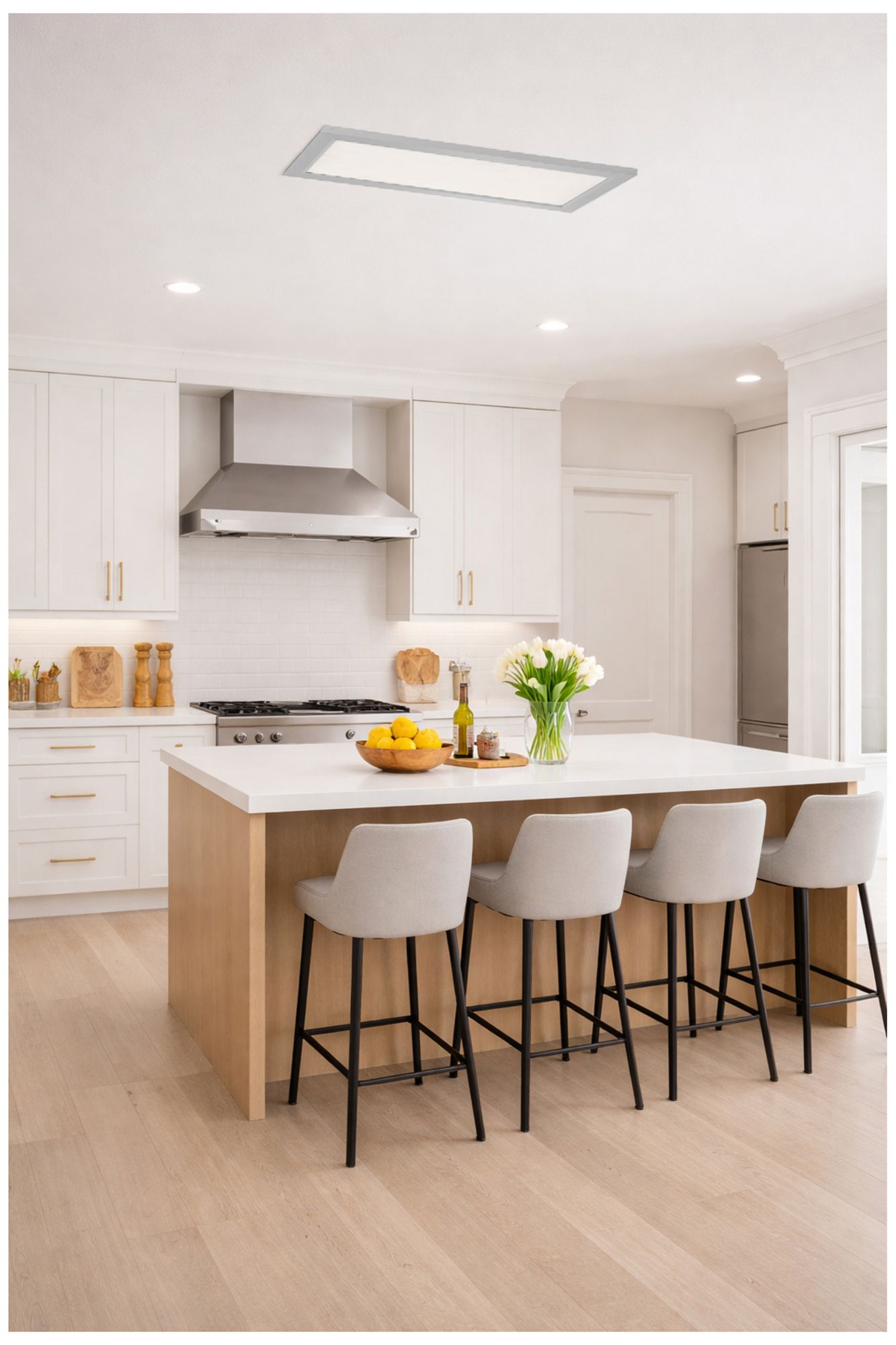 Image 3 Lugano 12"D x 24"W Satin Nickel LED Flush Mount more views