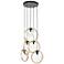 Lugano 17" Wide 5-Light Black Pendant With Clear Glass Shade