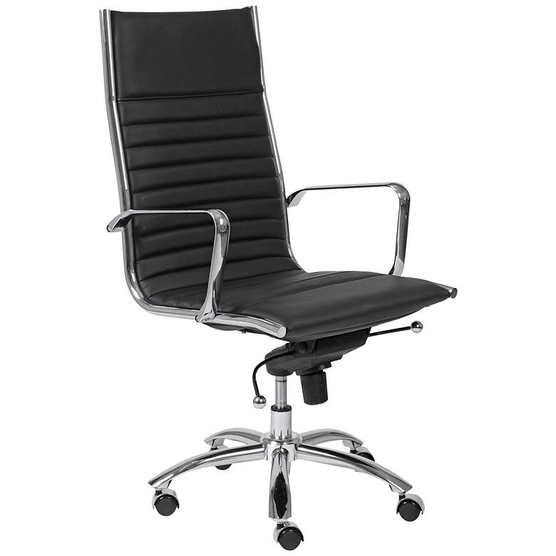 Image 1 Lugano High-Back Chrome and Black Office Chair