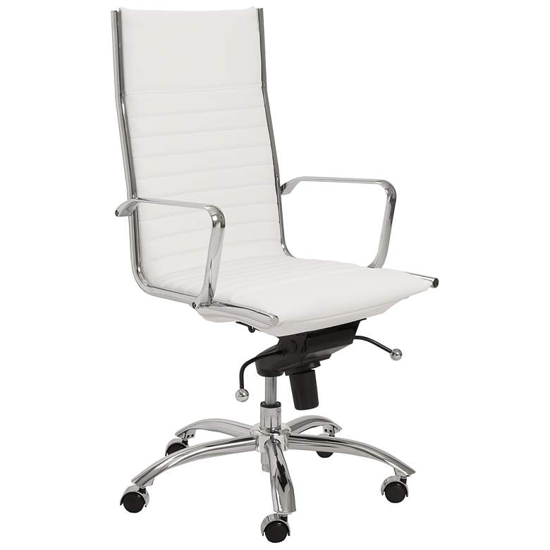 Image 1 Lugano High-Back Chrome and White Office Chair