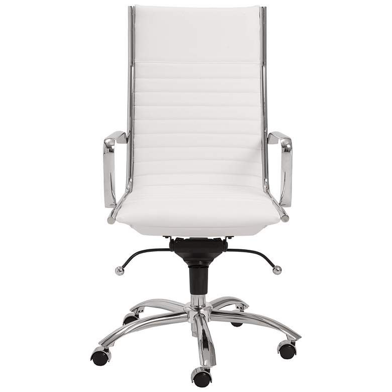 Image 2 Lugano High-Back Chrome and White Office Chair more views