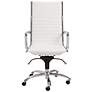Lugano High-Back Chrome and White Office Chair