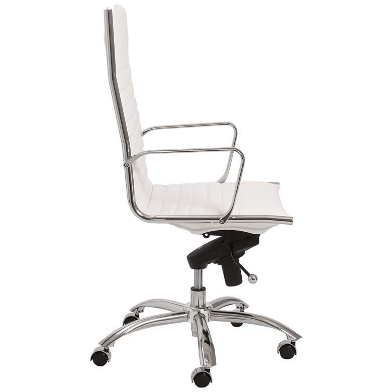 Image 3 Lugano High-Back Chrome and White Office Chair more views