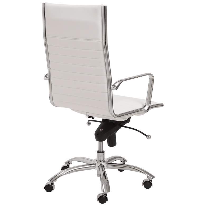 Image 4 Lugano High-Back Chrome and White Office Chair more views