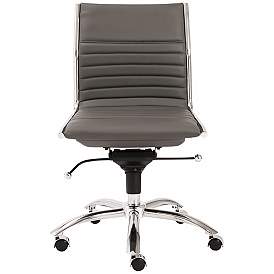 Image2 of Lugano Low Back Armless Gray Office Chair more views