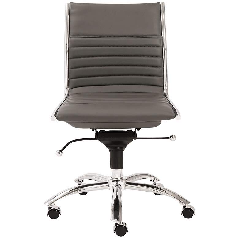 Image 2 Lugano Low Back Armless Gray Office Chair more views