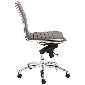 Image3 of Lugano Low Back Armless Gray Office Chair more views