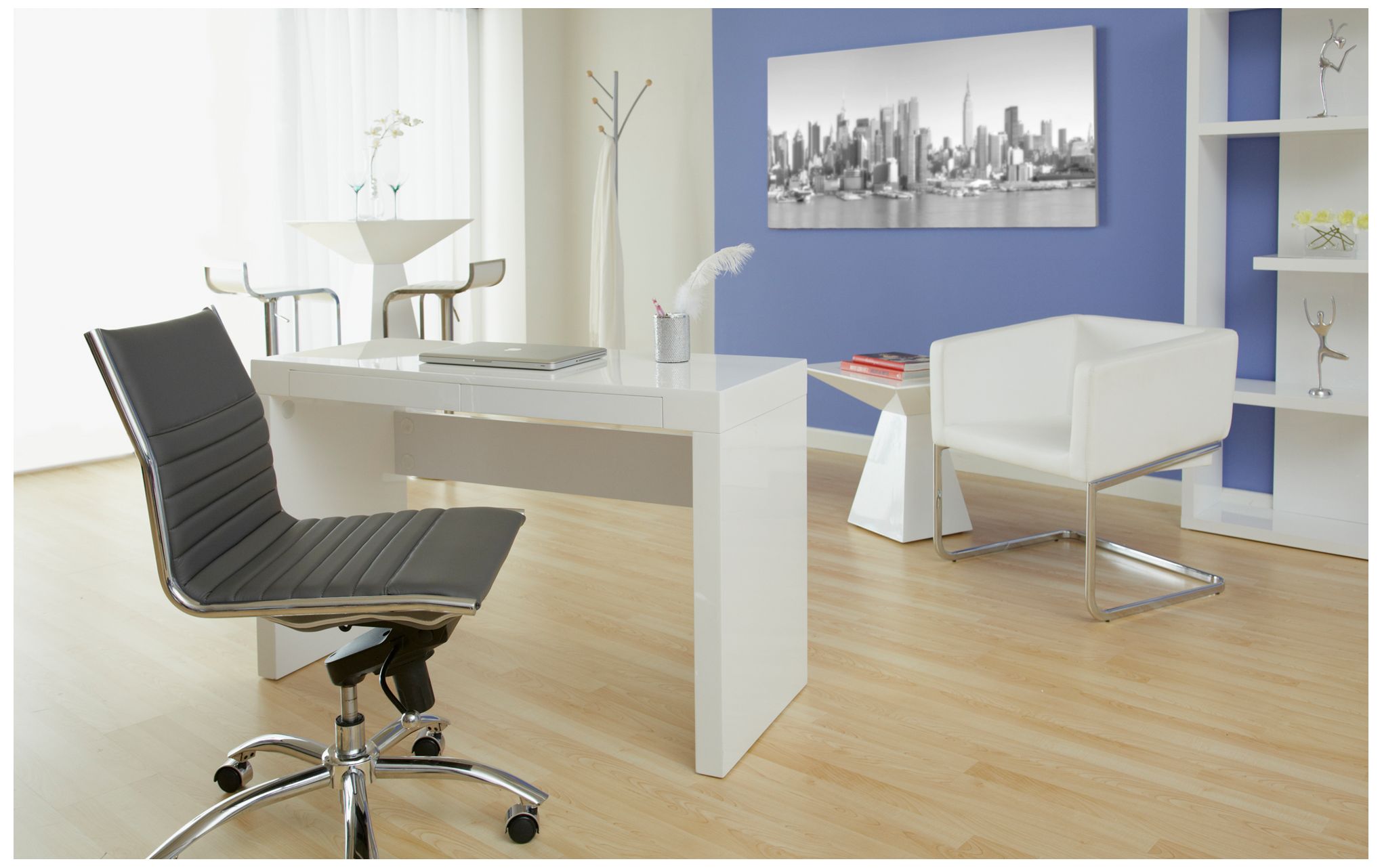 Lugano Low Back Armless Gray Office Chair