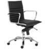 Lugano Low-Back Chrome and Black Swivel Office Chair