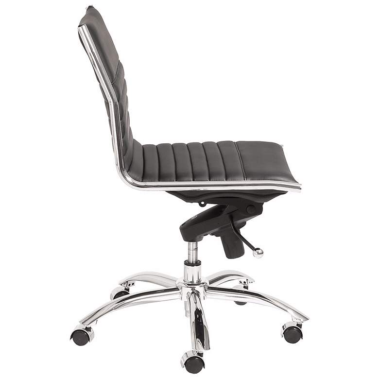 Image 2 Lugano Low-Back Chrome and Black Swivel Office Chair more views