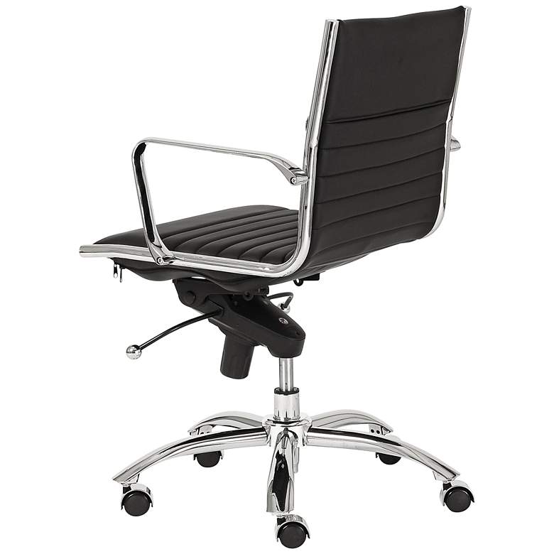 Image 4 Lugano Low-Back Chrome and Black Swivel Office Chair more views