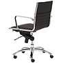 Lugano Low-Back Chrome and Black Swivel Office Chair