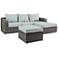 Luies Blue and Gray 3-Piece Outdoor Sectional Patio Set