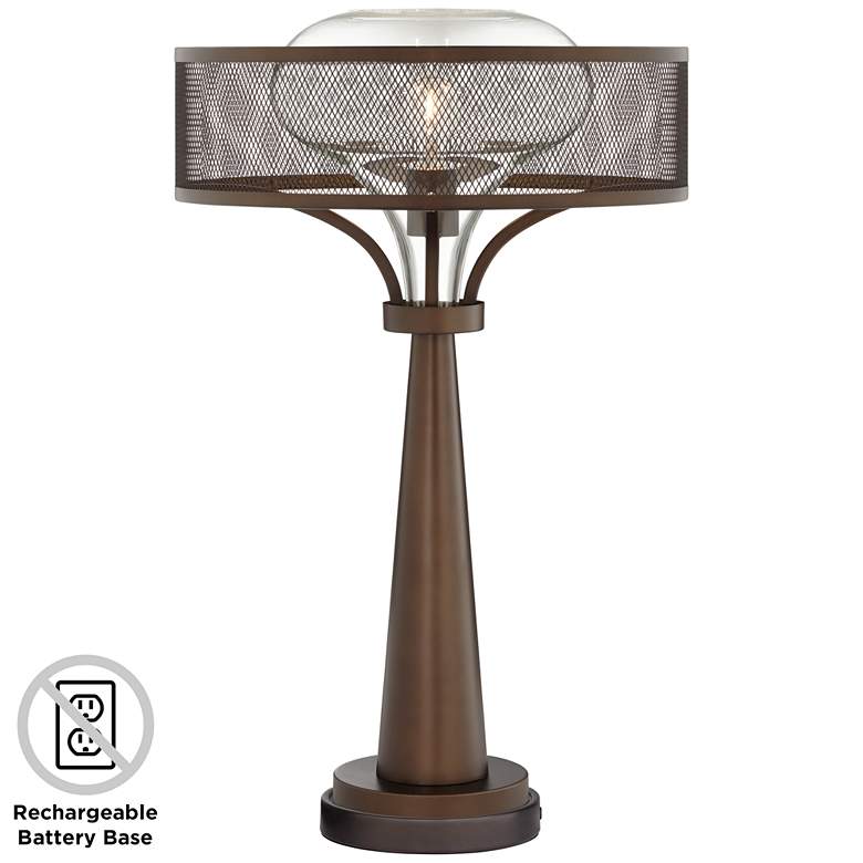Image 1 Luis Oil Rubbed Bronze Table Lamp with Battery Pack Lamp Base