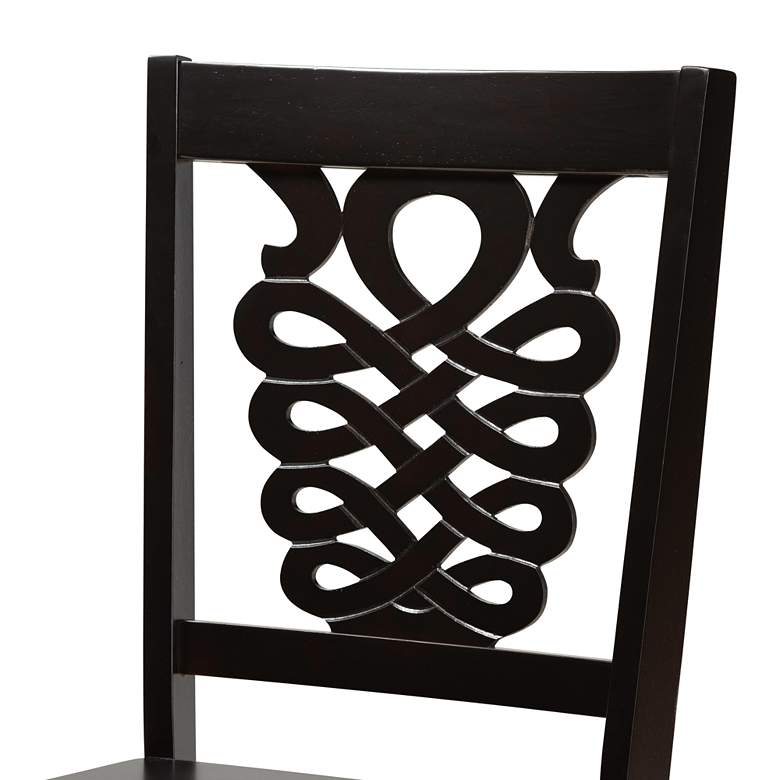 Image 5 Luisa Dark Brown Wood 5-Piece Dining Table and Chair Set more views