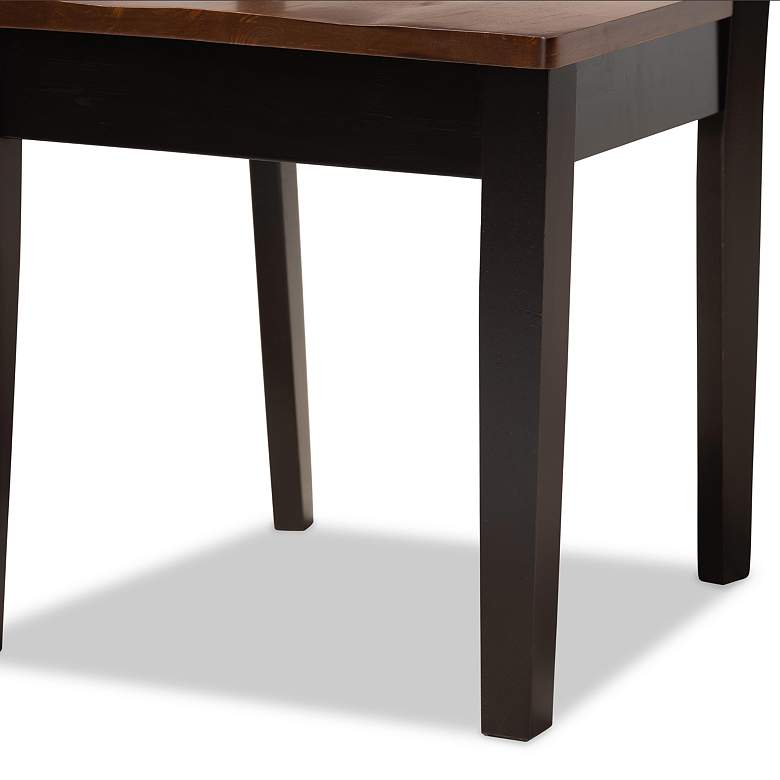 Image 5 Luisa Two-Tone Brown Wood 5-Piece Dining Table and Chair Set more views