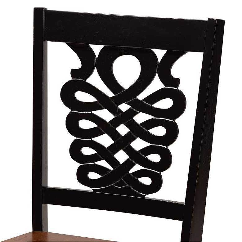 Image 6 Luisa Two-Tone Brown Wood 5-Piece Dining Table and Chair Set more views