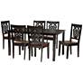 Luisa Two-Tone Brown Wood 7-Piece Dining Table and Chair Set