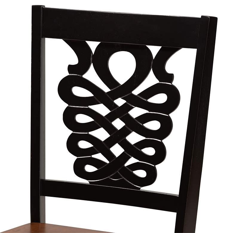 Image 4 Luisa Two-Tone Brown Wood 7-Piece Dining Table and Chair Set more views