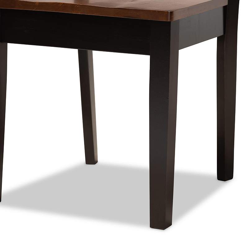 Image 5 Luisa Two-Tone Brown Wood 7-Piece Dining Table and Chair Set more views