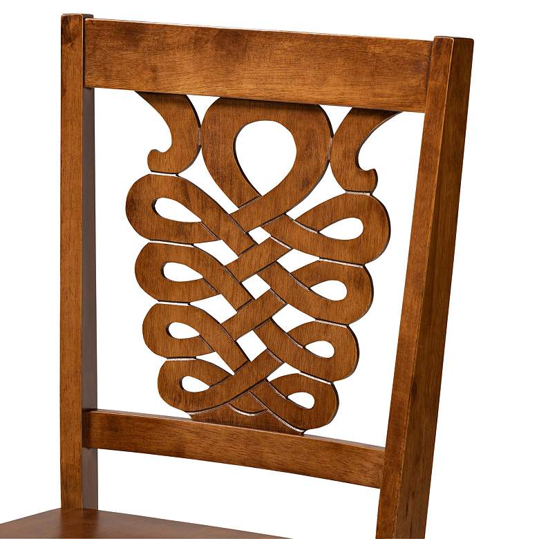 Image 5 Luisa Walnut Brown Wood 5-Piece Dining Table and Chair Set more views