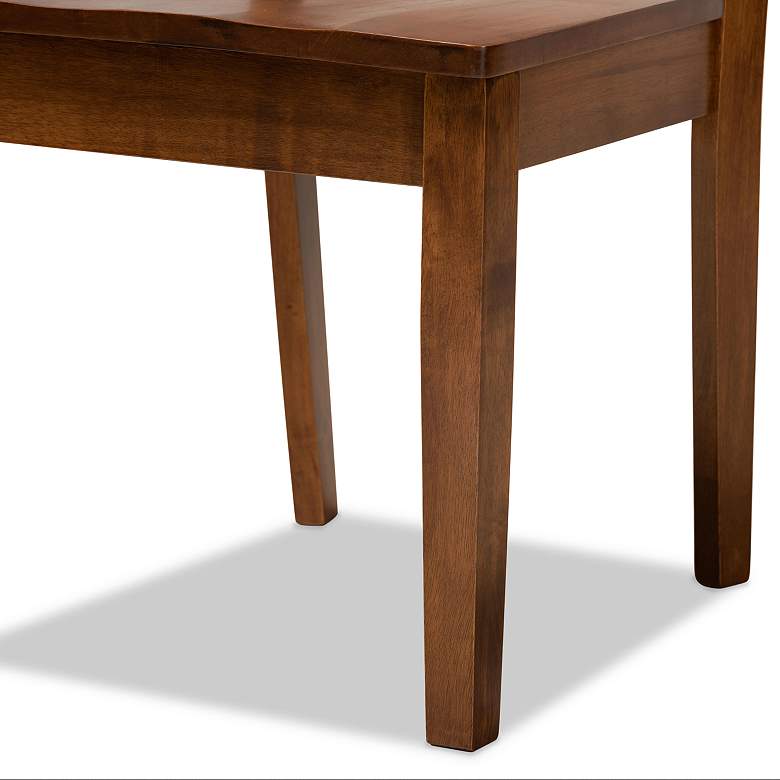 Image 6 Luisa Walnut Brown Wood 7-Piece Dining Table and Chair Set more views
