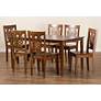 Luisa Walnut Brown Wood 7-Piece Dining Table and Chair Set
