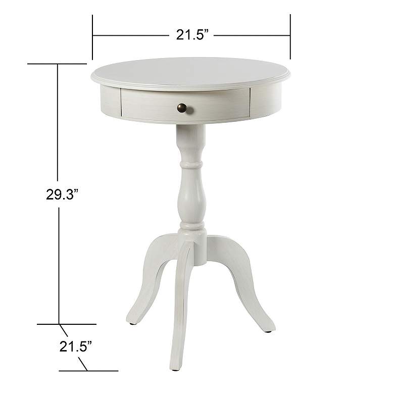 Image 7 Luka 29.25" High Antique White Farmhouse Side Table more views