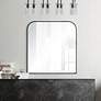 Thumbnail1 of Luka Powder-Coated Black 38" x 40" Rounded Top Wall Mirror