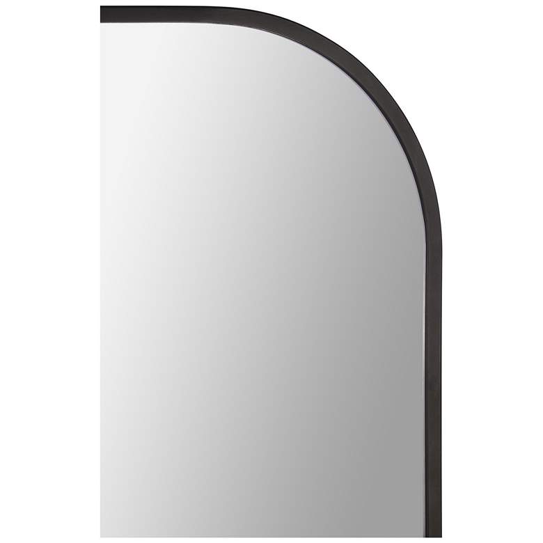 Image 4 Luka Powder-Coated Black 38" x 40" Rounded Top Wall Mirror more views