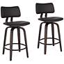 1_Luke 25 3/4" Black Faux Leather Counter Stools Set of 2