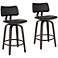Luke 25 3/4" Black Faux Leather Counter Stools Set of 2