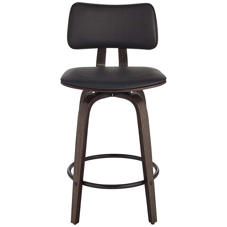 Image 7 Luke 25 3/4" Black Faux Leather Counter Stools Set of 2 more views