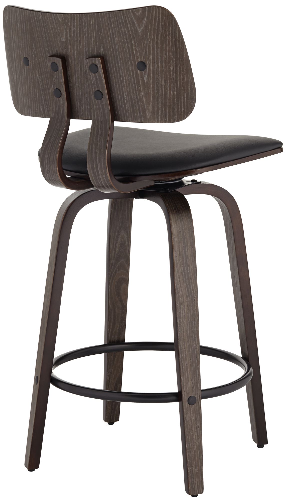 Luke 25 3/4" Black Faux Leather Counter Stools Set of 2
