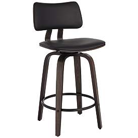 Image2 of Luke 25 3/4" High Black Faux Leather Counter Stool