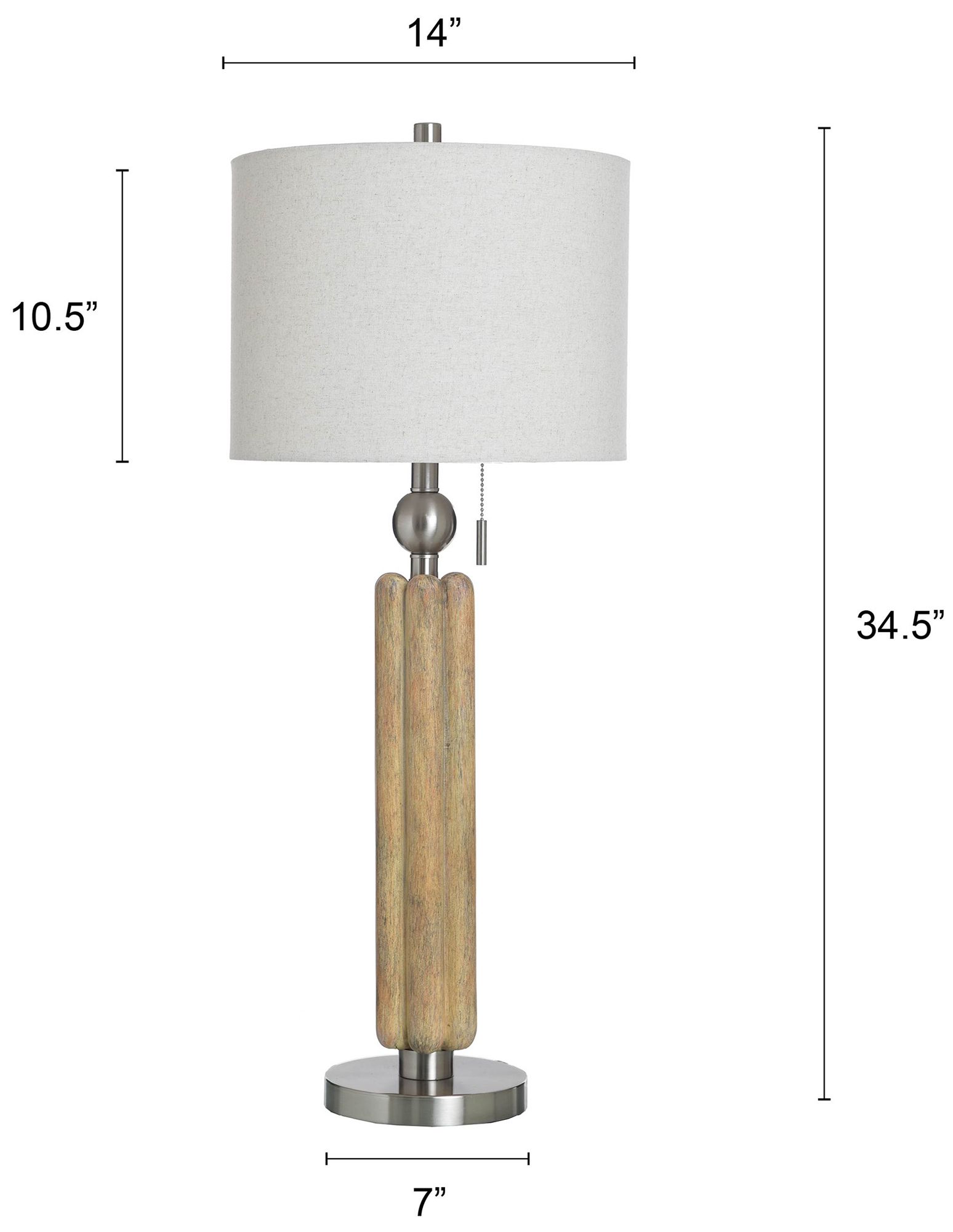 Image 7 Luke 34.5" High Chadron Silver Table Lamp with Beige Shade more views