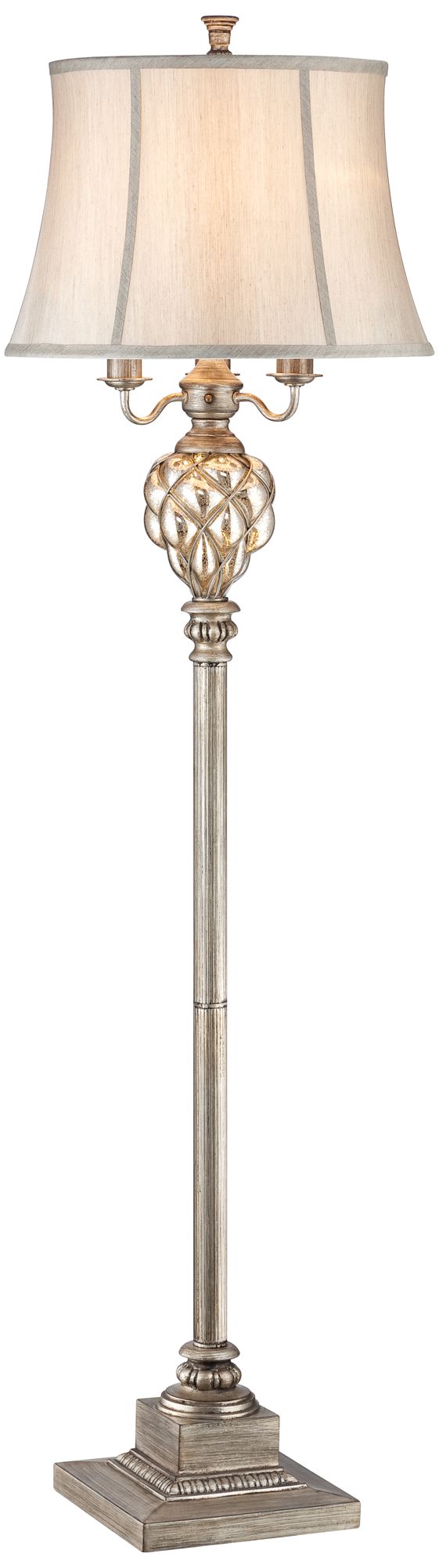 Luke Mercury Glass 4-Light 63 1/2" Floor Lamp with Night Light