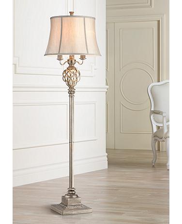 Luke Mercury Glass 4-Light 63 1/2" Floor Lamp with Night Light